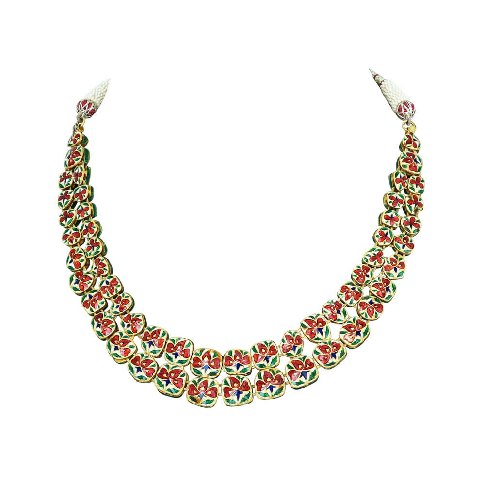 Double-Row Polki Necklace
